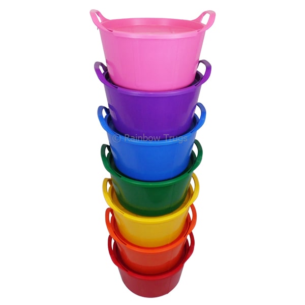 14 Litre Rainbow Trug - Pack of 7 Rainbow Colours with Trug-Lids